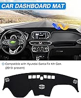 Vista 3 de CARTIST Cubierta de salpicadero personalizada para Hyundai Santa Fe 2019 2020 2021 2022 2023 Accesorios Cubierta de tablero Negro (sin HUD)