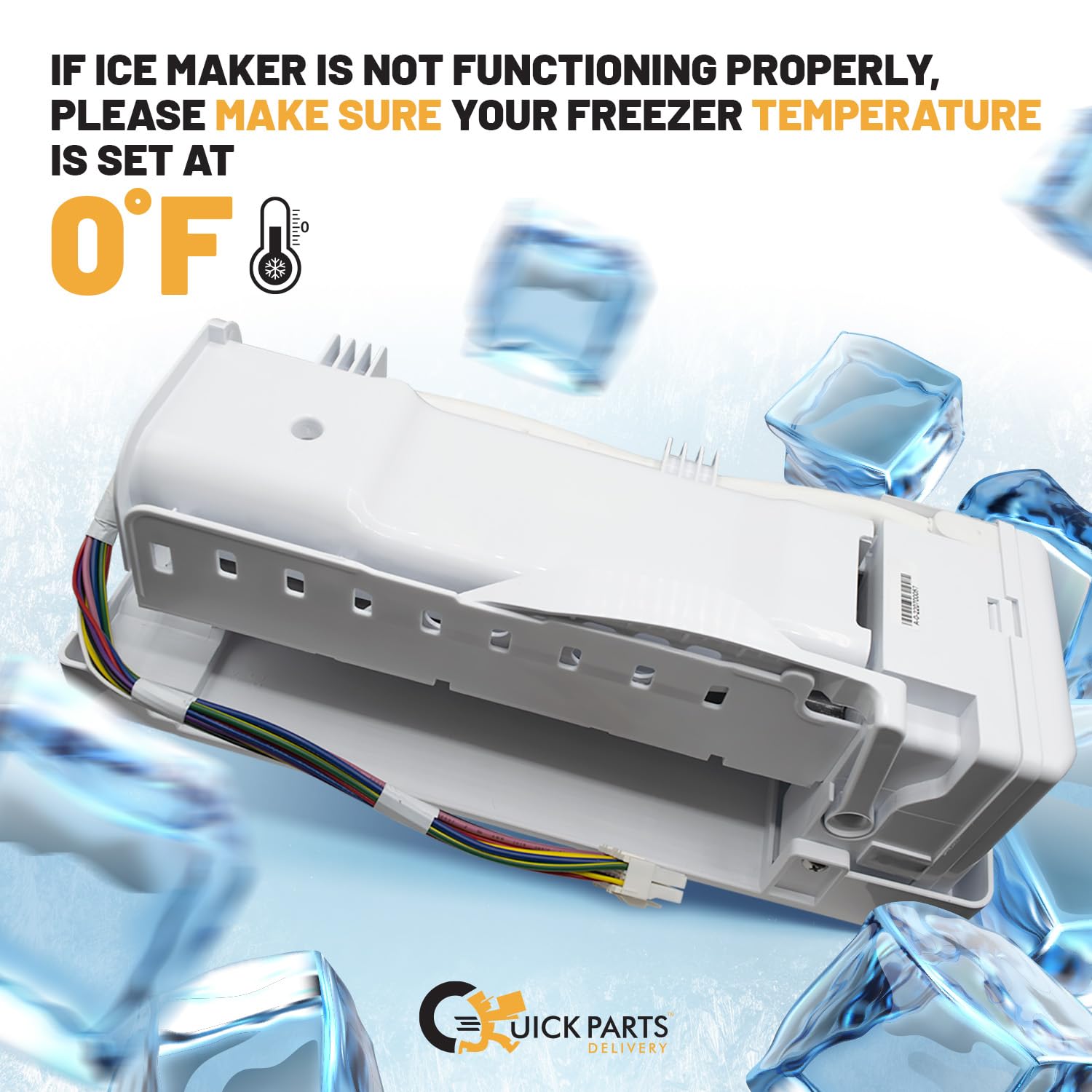 DA97-07365G Refrigerator Icemaker Assembly - Ice Maker Replacement - Aftermarket Model - Dispenses More Cubes in Less time- Durable DA97-07365A Replacement Model