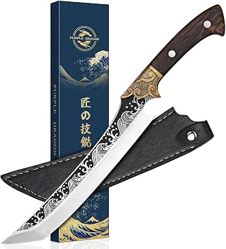 Purple Dragon Slicing Carving Knife Japanese Brisket Knife 8.86 inch