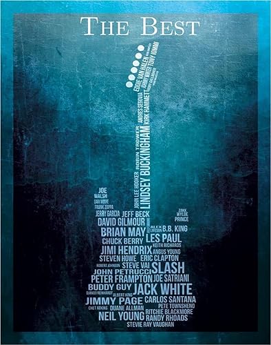 Desperate Enterprises Letrero de lata de The Best Guitarists, decoración de pared de metal vintage nostálgica, fabricado en Estados Unidos