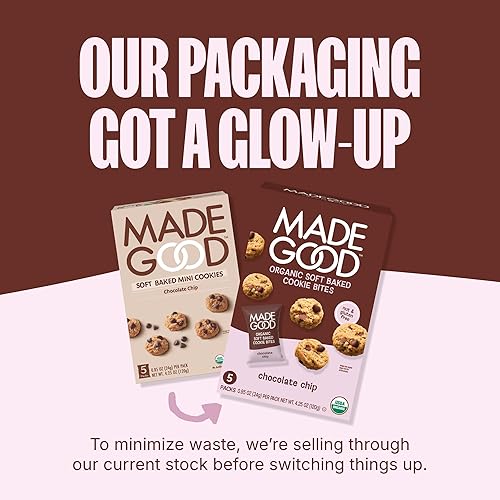 Miniatura 7 de Mini galletas de chocolate horneado de MadeGood sin gluten y seguro para aperitivos escolares, 30