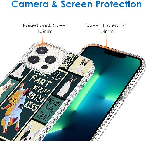 Miniatura 3 de Funda compatible con iPhone 12 y iPhone 12 Pro, diseño de bulldog francés a prueba de golpes, diseño transparente, delgada, suave funda protectora