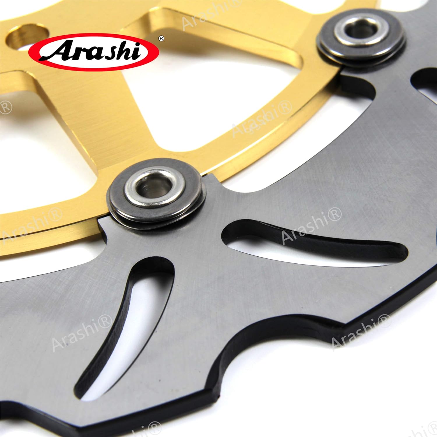 Arashi Brake Disc Rotors Front and Rear for Kawasaki ZRX 1100 1999-2000 / ZRX 1200 ZRX1200R ZRX1200S 2001-2006 Motorcycle Replacement Accessories Gold
