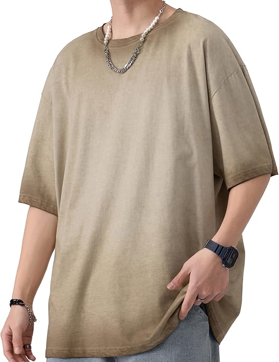 Amazon Tシャツ メンズ 夏服 半袖 トップス ピグメントダイ ロングtシャツ おしゃれ なつふく 顔料染め てぃーしゃつ 大きいサイズ ゆったり カットソー アウトドア ストリート系 春 夏 Tシャツ カットソー 通販