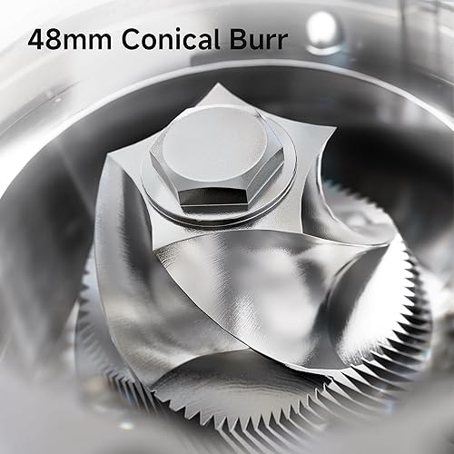 Miniatura 3 de HIBREW Molinillo de espresso G5 de dosis única con rebaba cónica, taza dosificadora magnética, carcasa de metal, ajuste de doble velocidad, ajustes