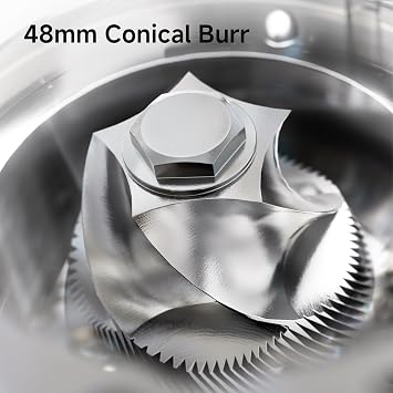 HiBREW G5 Electric Burr Coffee Grinder, Aluminum Body, Single Dose, Black | 48mm Conical Burr with Dual Speed Grinding, 36 Grind Levels,50g Bean Capacity, Quiet & Compact, Anti-Static Design,Espresso