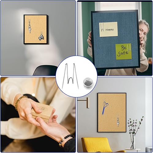 Miniatura 6 de LUTER 60 ganchos de pared para paneles de tela, ganchos de cubículo para paredes de tela con caja de almacenamiento transparente, ganchos de