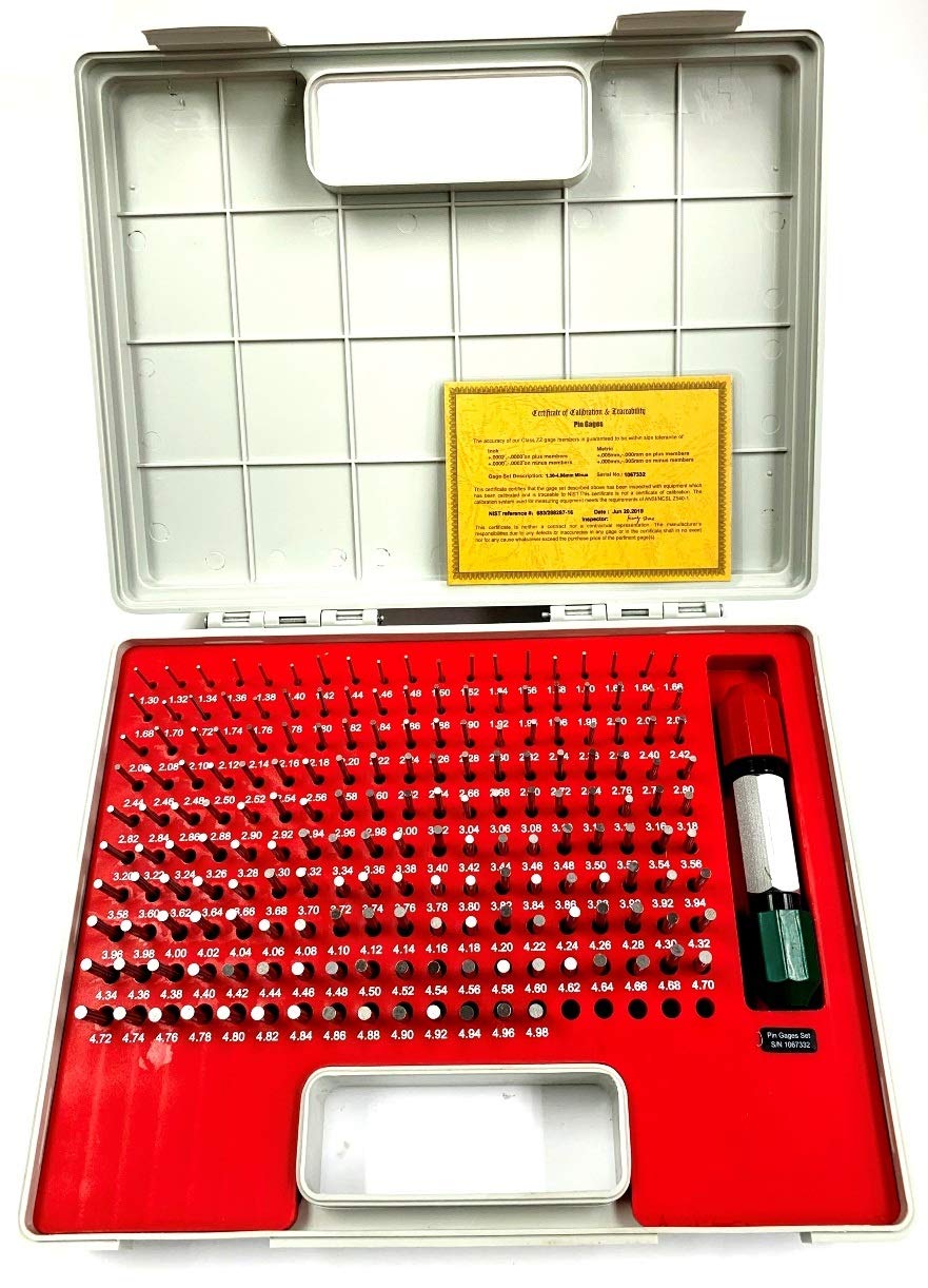 HHIP 4101-0010 (M0-) Pin Gage Set (0.011" - 0.060"), 50 Piece