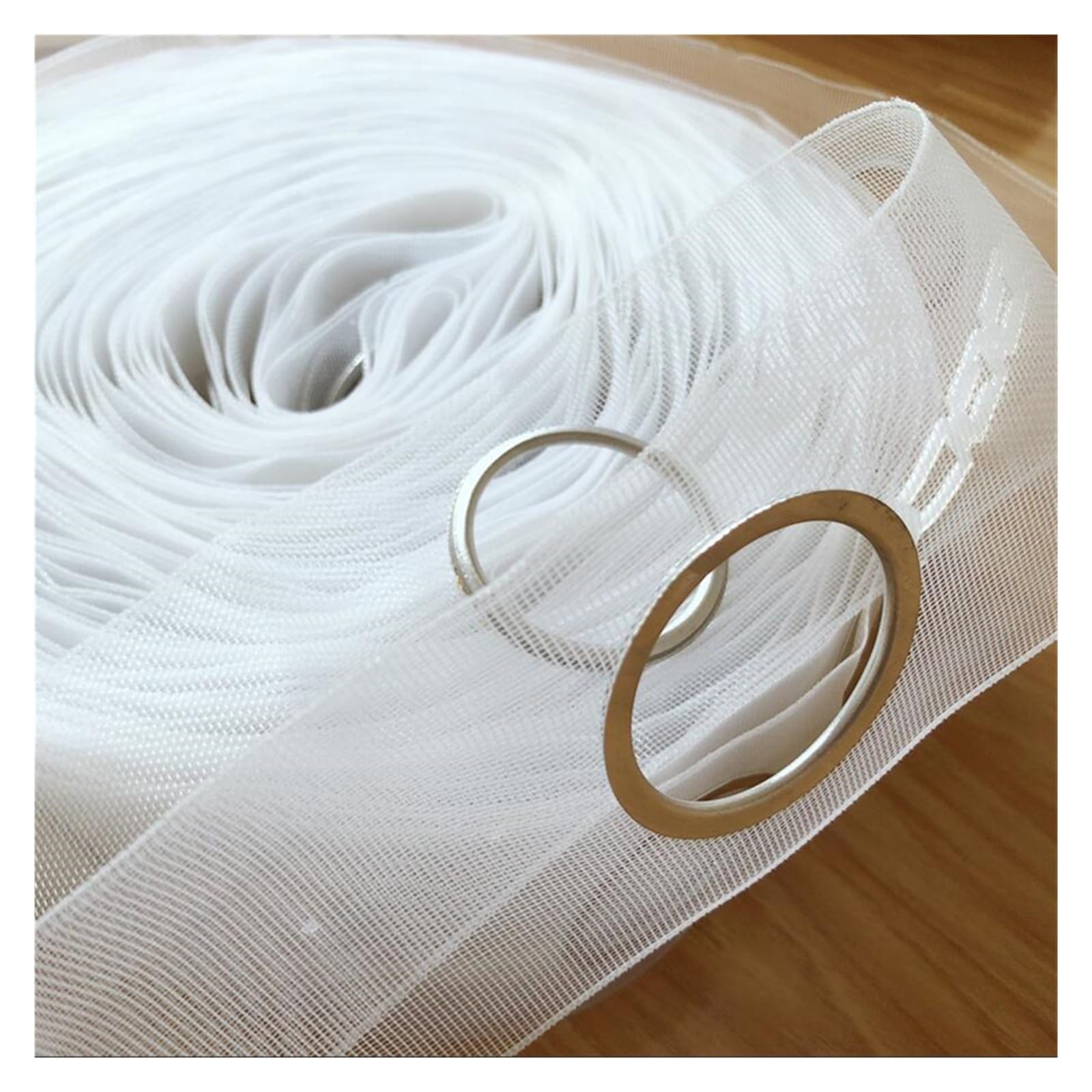 Occhielli per tende Occhiello for tende Nastro superiore Testa ad anello trasparente 5 cerchi Accessori for nastro in tessuto bianco(White,38 m)