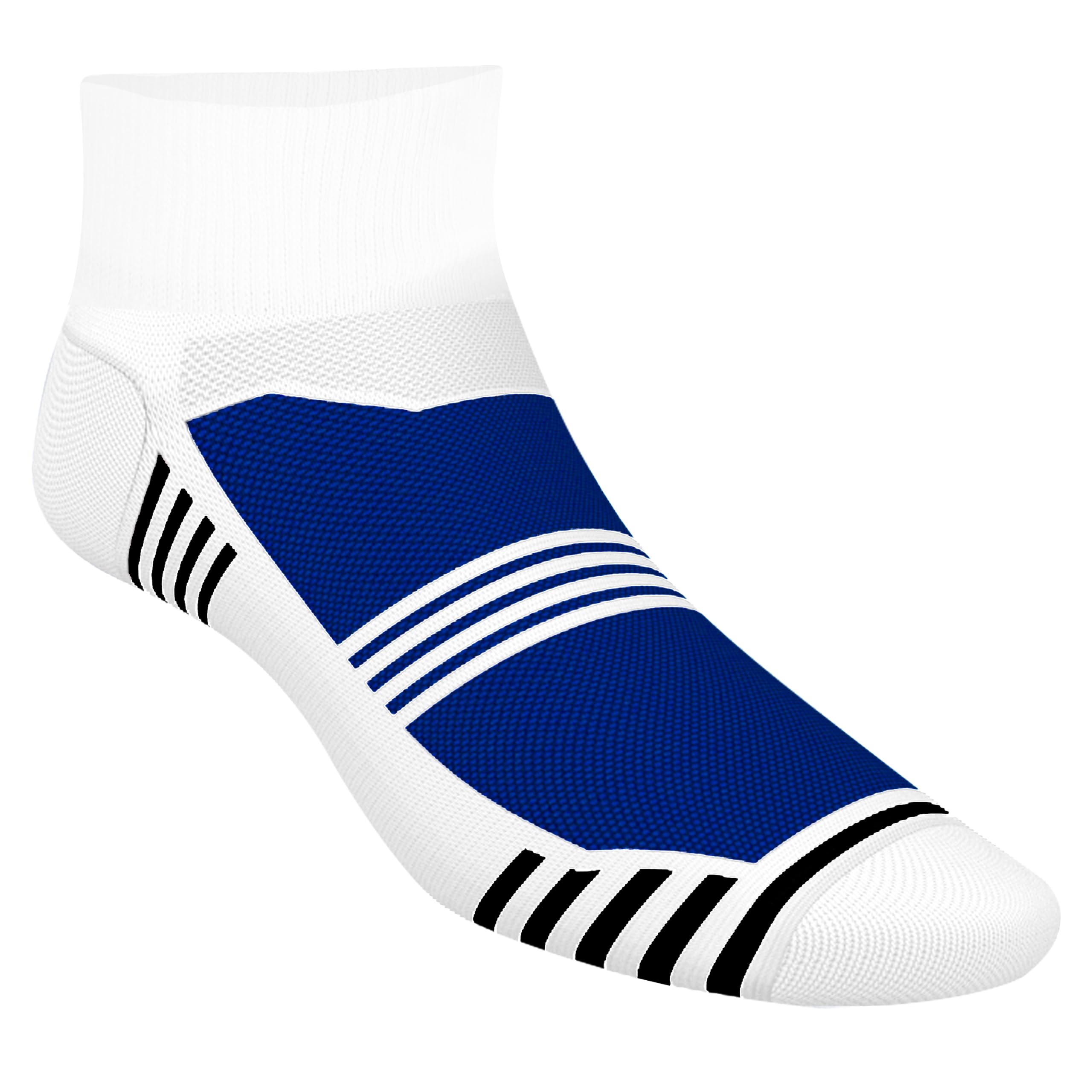 Jox Sox Socks for Men (Quarter, White-Royal-Black / 7-12)