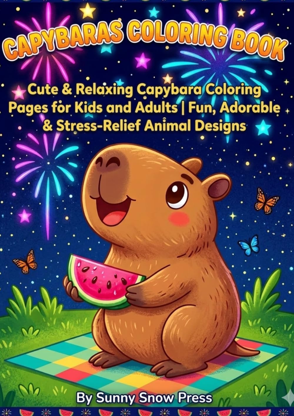 Capybaras Coloring Book: Cute & Relaxing Capybara Coloring Pages for Kids and Adults | Fun, Adorable & Stress-Relief Animal Designs