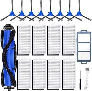 18 pack RoboVac Replacement Kit for Eufy RoboVac 11S 12 15T 15C 25C 30 30C 35C Vacuum Cleaner Accessory Replacement Parts(eufy robot vacuum filter X 8,Side Brushes X8,Rolling Brush X 1)