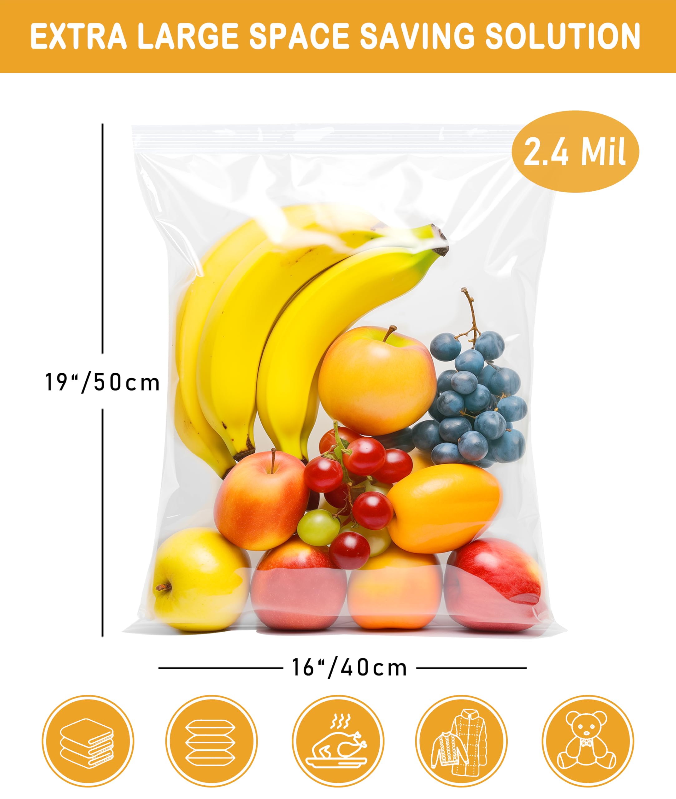 Amazon.com: Heavy Duty Storage Bags with Zipper Top, Extra Large 3