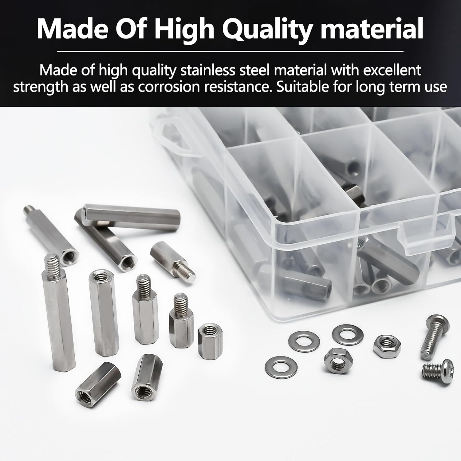 M4 Hex Standoff PCB Motherboard Spacer Assortment Kit,400pcs 304 Stainless M4 Steel Male Female Mount Standoff Spacer Nut Bolt Prototyping Accessories for Quadcopter Drone, Computer & Circuit Board