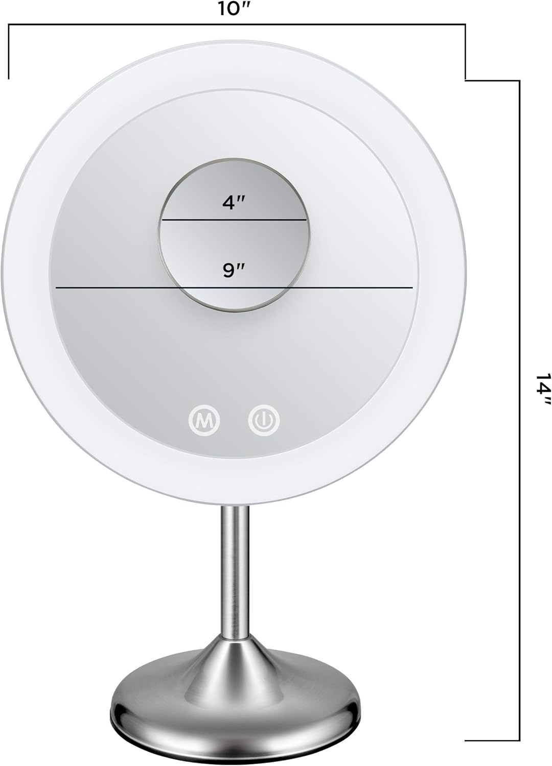 Conair Cordless Rechargeable LED Lighted Vanity Makeup Mirror with 10x Spot Magnification, Satin Nickel : Everything Else