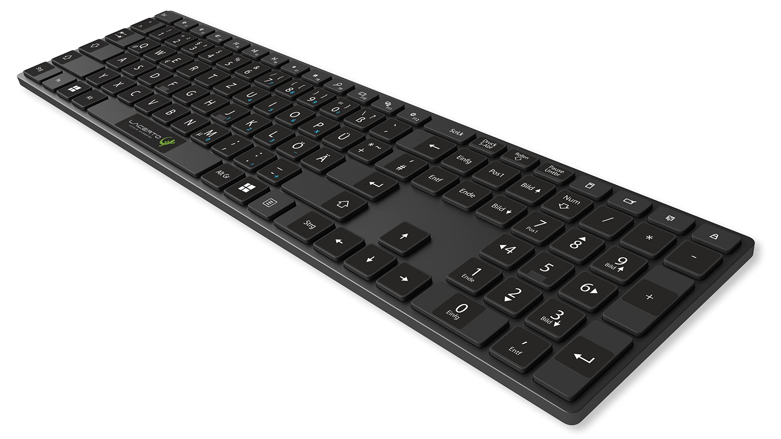 Pegatinas alemanas para teclados de ordenador y portátil | Set incluye teclas adicionales (15 x 15 mm, negro)