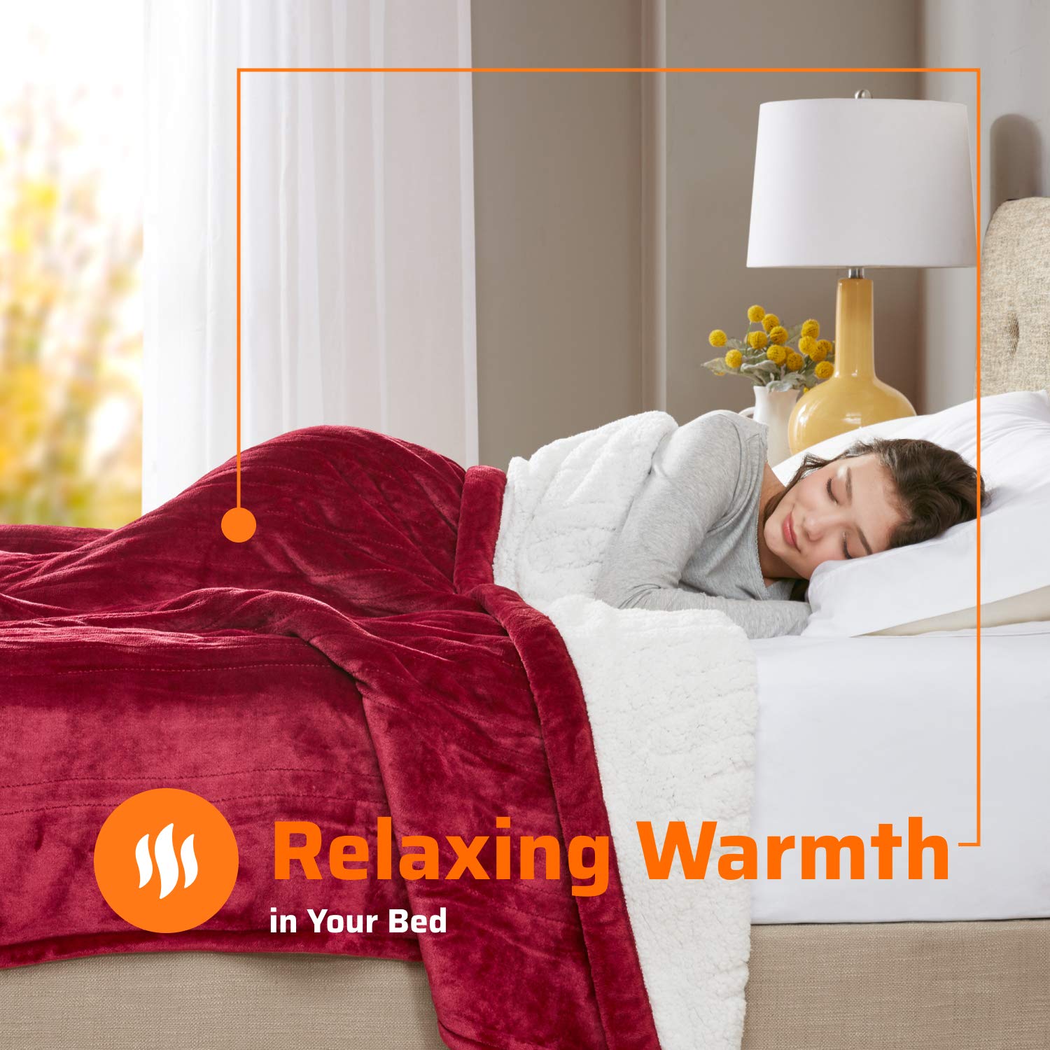 Amazon.com: Sherpa Soft California King Electric Blanket with Dual  Controls, Heating Blankets | Washable | 1-10 Hour Automatic Shut Off |  Double Zone, 20 Heat Settings | 100 x 94 Red : Home u0026 Kitchen