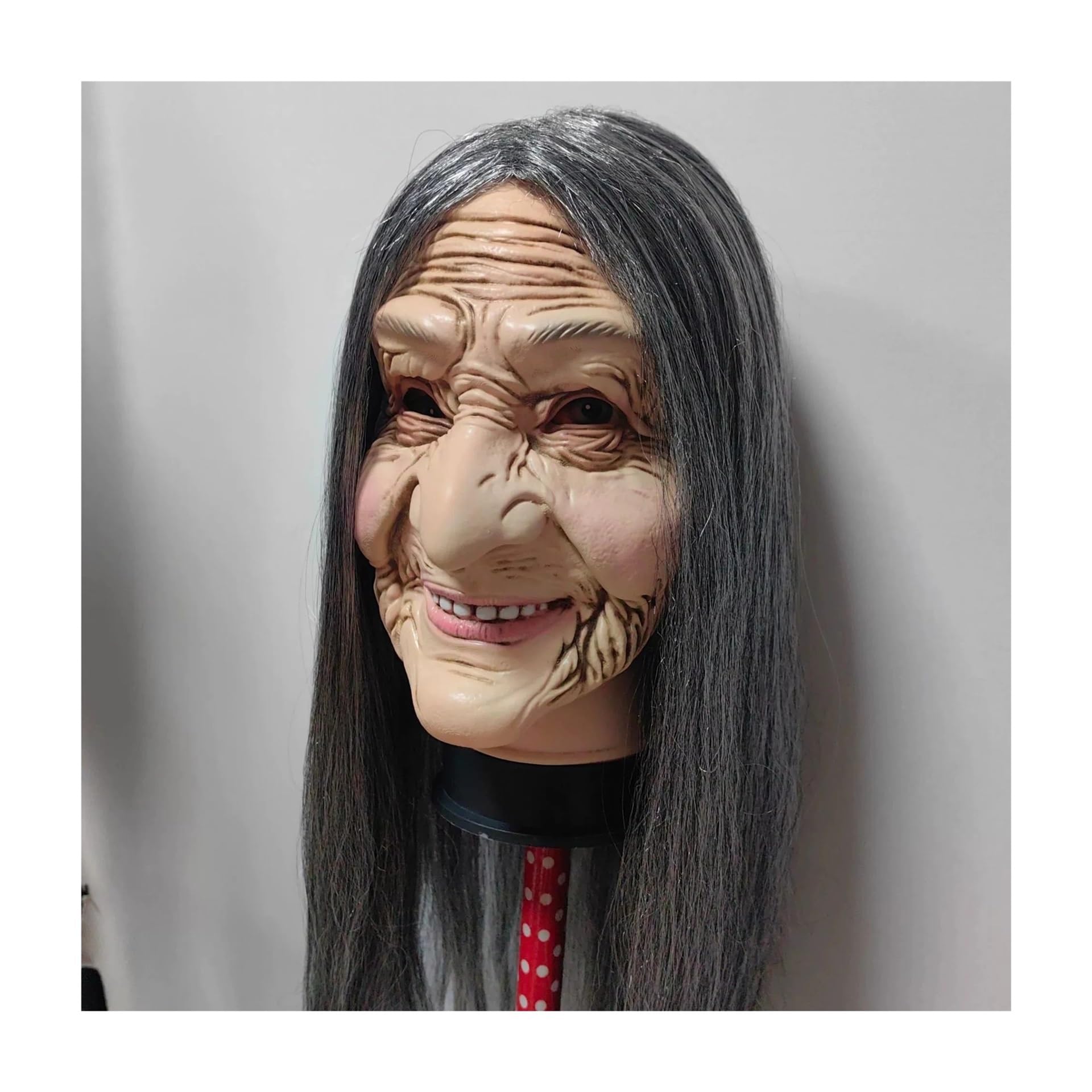 Generico Maschera da strega singola con parrucca grigia for Halloween