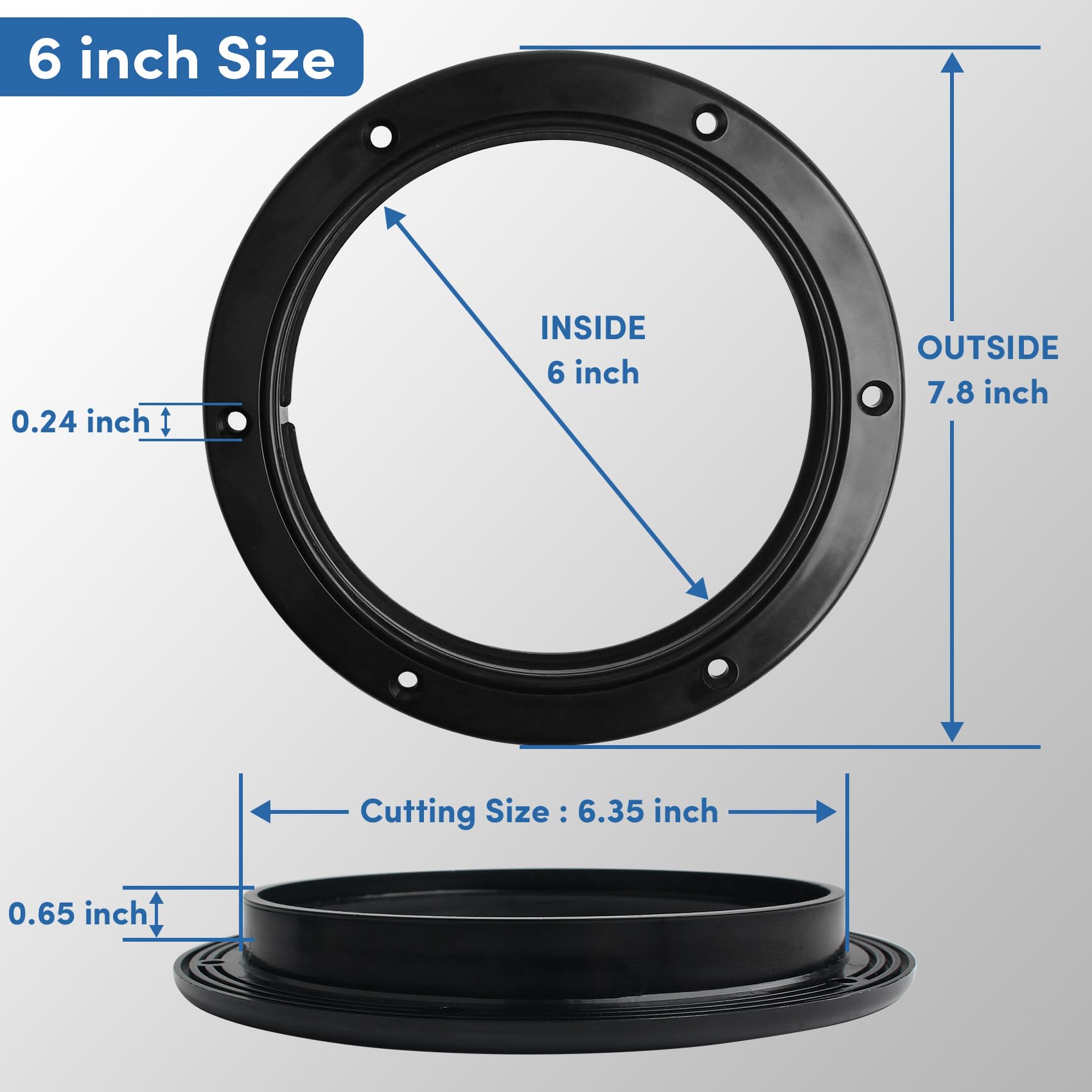 Couvre-trappe de pont marin de 15,2 cm avec poignée en T rotative, couvercles d'inspection en plastique anti-fuite avec joint torique pour bateau, yacht, véhicule récréatif pour Kayak, blanc Couvre-trappe de pont marin de 15,2 cm avec poignée en T rotative, couvercles d'inspection en plastique anti-fuite avec joint torique pour bateau, yacht, véhicule récréatif pour Kayak, blanc