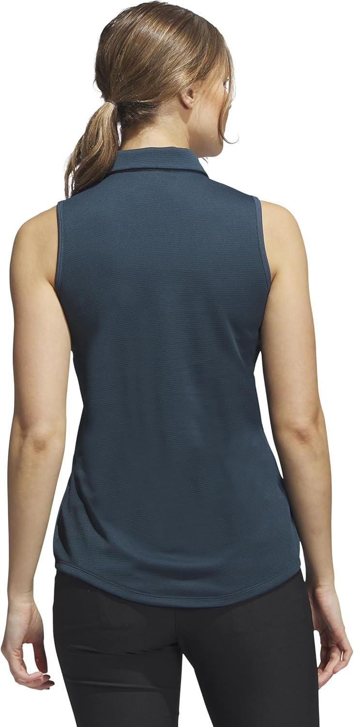 adidas Women's Texture Sleeveless Golf Polo Shirt
