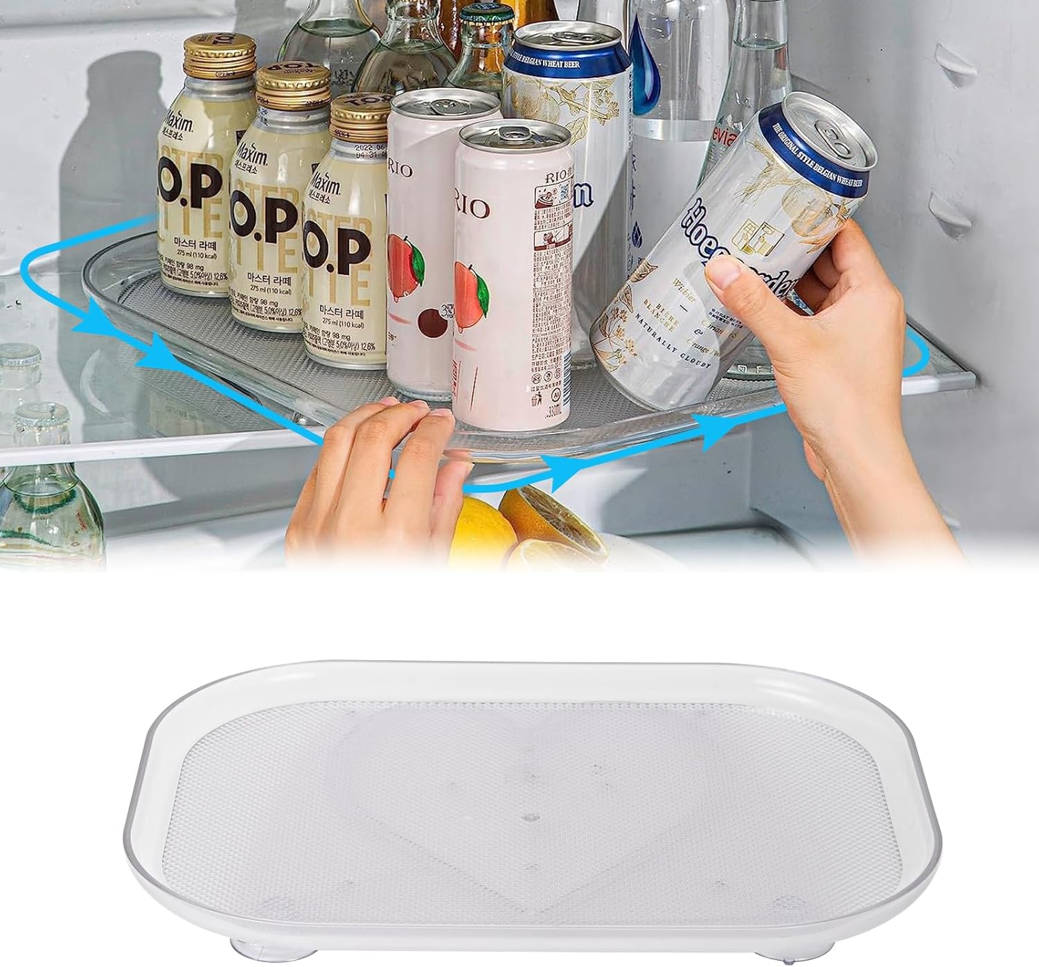 Square Lazy Susan for Refrigerator, Lazy Susan Turntable