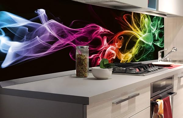 Dimex Küchenrückwand Verbundplatte SCHWARZER Rauch 180 x 60 cm | Spritzschutz Küche für Herd & Spüle | Premium Qualität Acrylglas, Stärke 5 mm - Made in EU - 2