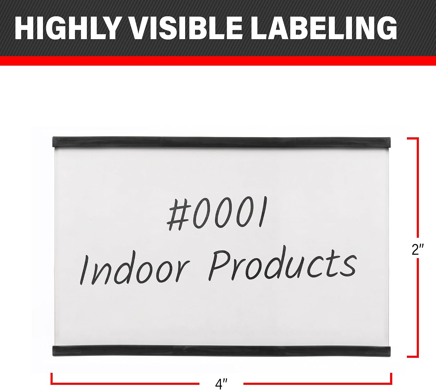 25pcs Magnetic Label Holders 2x4 Inches | C Channel Magnetic Index Card Holder for Steel Shelves, Warehouse Racks image 2