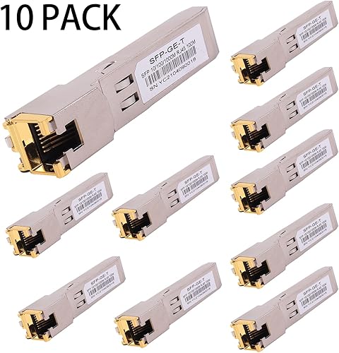 Miniatura 2 de 10 unidades 1000BASE-T Gigabit SFP a RJ45 transceptor modular de cobre Ethernet para Cisco, Meraki, Ubiquiti, D/TP Link, Supermicro, Netgear