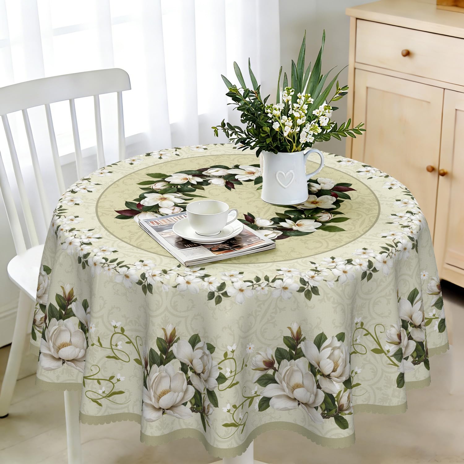Nappe ronde premium de 150 cm résistante aux taches tenaces