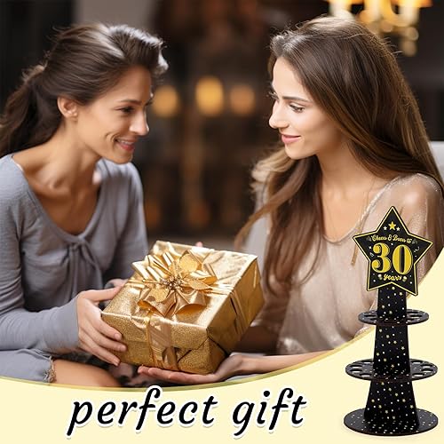 Miniatura 4 de Xylolfsty Cheers and Beers to 30 Years Money Holder 30th Birthday Cash Cake Gifts Black Gold 30th Birthday Money Gifts Idea para amigos, mamá, papá,