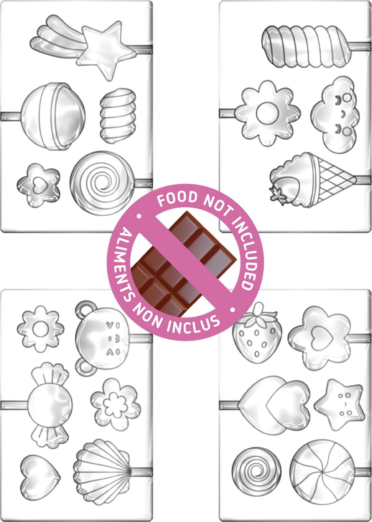 Lansay Mini Délices Lollipops – Coffret Création De 15 Sucettes En Chocolat – Kit Pâtisserie Sans Cuisson – Dès 6 Ans – Idée Cadeau Anniversaire