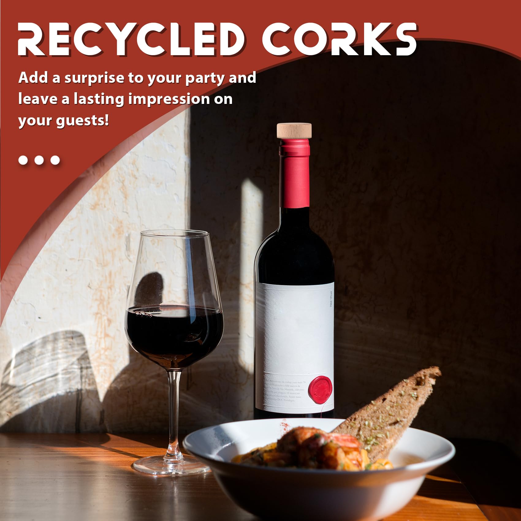 50 tapones de corcho para de vino, tapones de corcho en forma de T para corcho de vino, tapón de vino reutilizable, tapón de vino y goma
