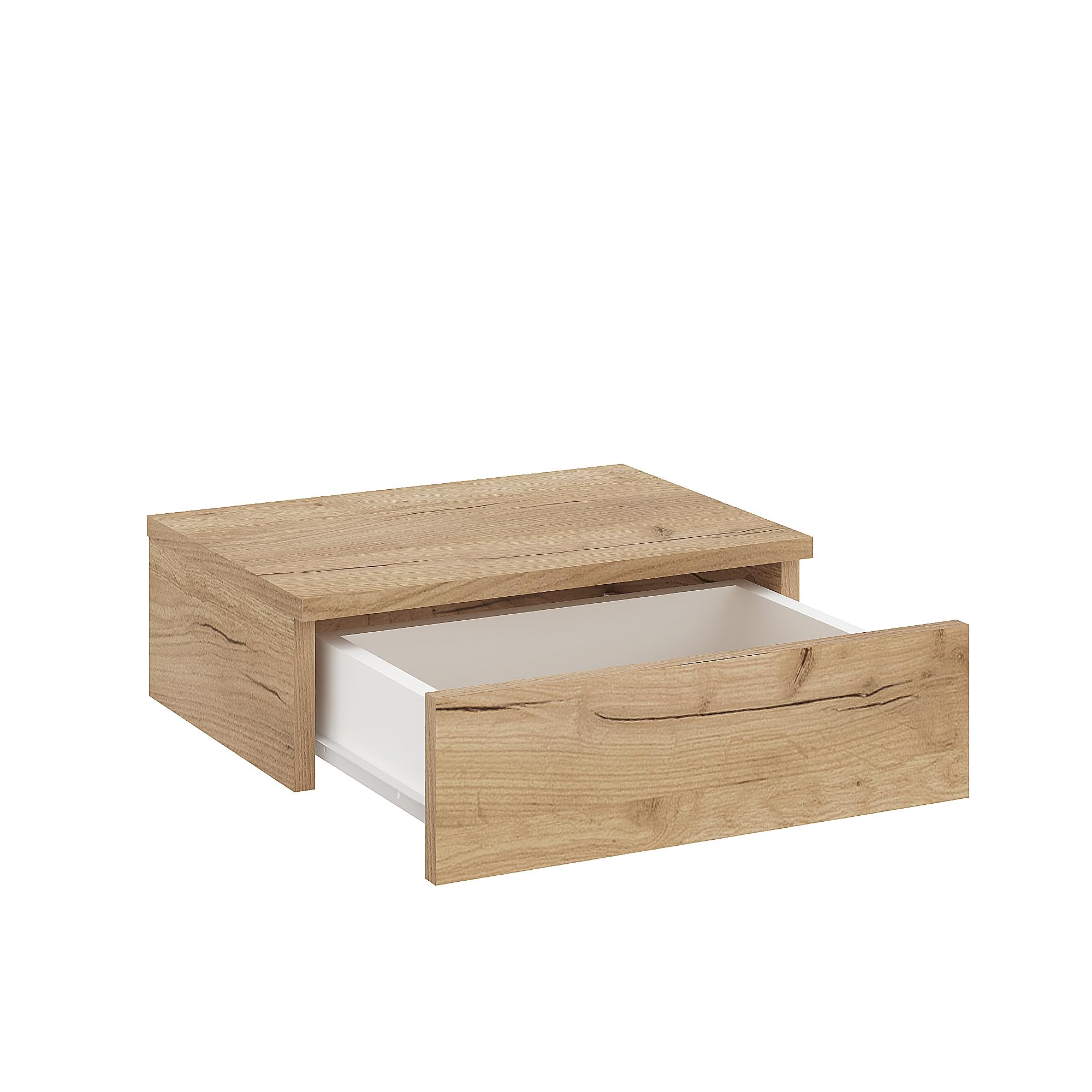 Komto Table de Chevet Suspendue Lot de 2 Chêne Miel – Table de Nuit Murale avec Tiroir, Idéal Chambre | Monaco 46 x 30 x 15 cm