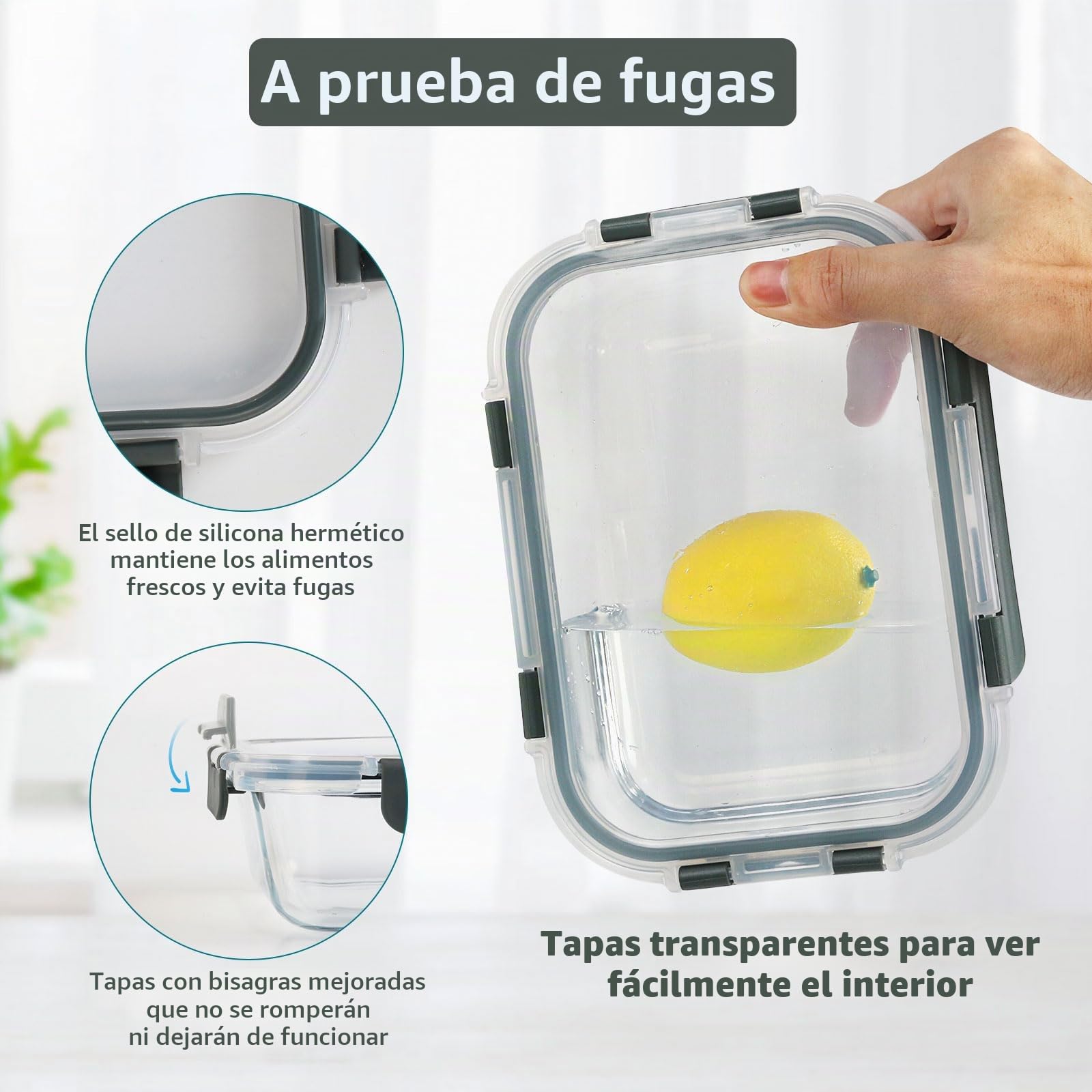 M MCIRCO Juego de 8 tarros de cristal de 860 ml para conservar alimentos, aptos para lavavajillas, microondas y congelador - A prueba de fugas