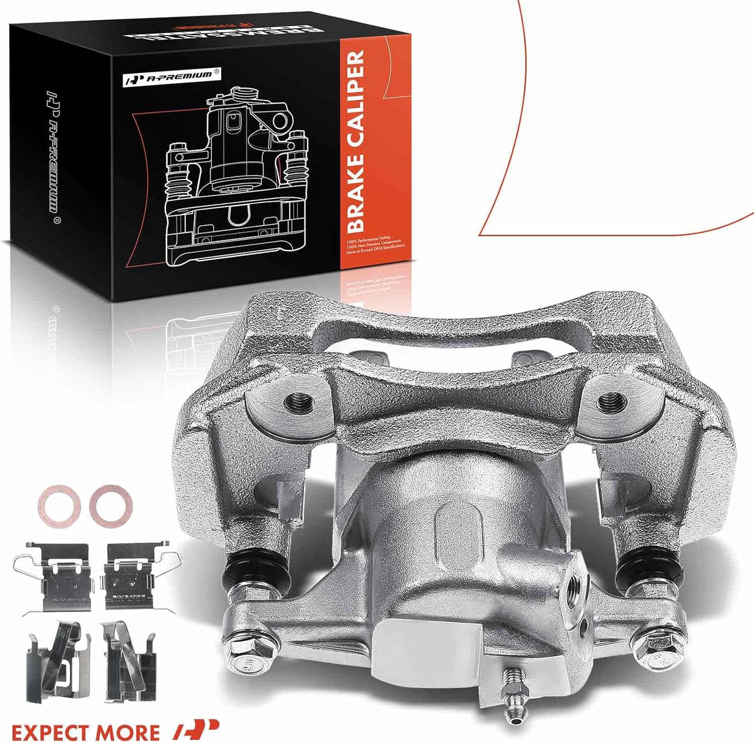 A-Premium Disc Brake Caliper Assembly with Bracket Compatible with Select Toyota Models - Prius V 2012 2013 2014 2015 2016 2017, L4 1.8L - Rear Right Passenger Side