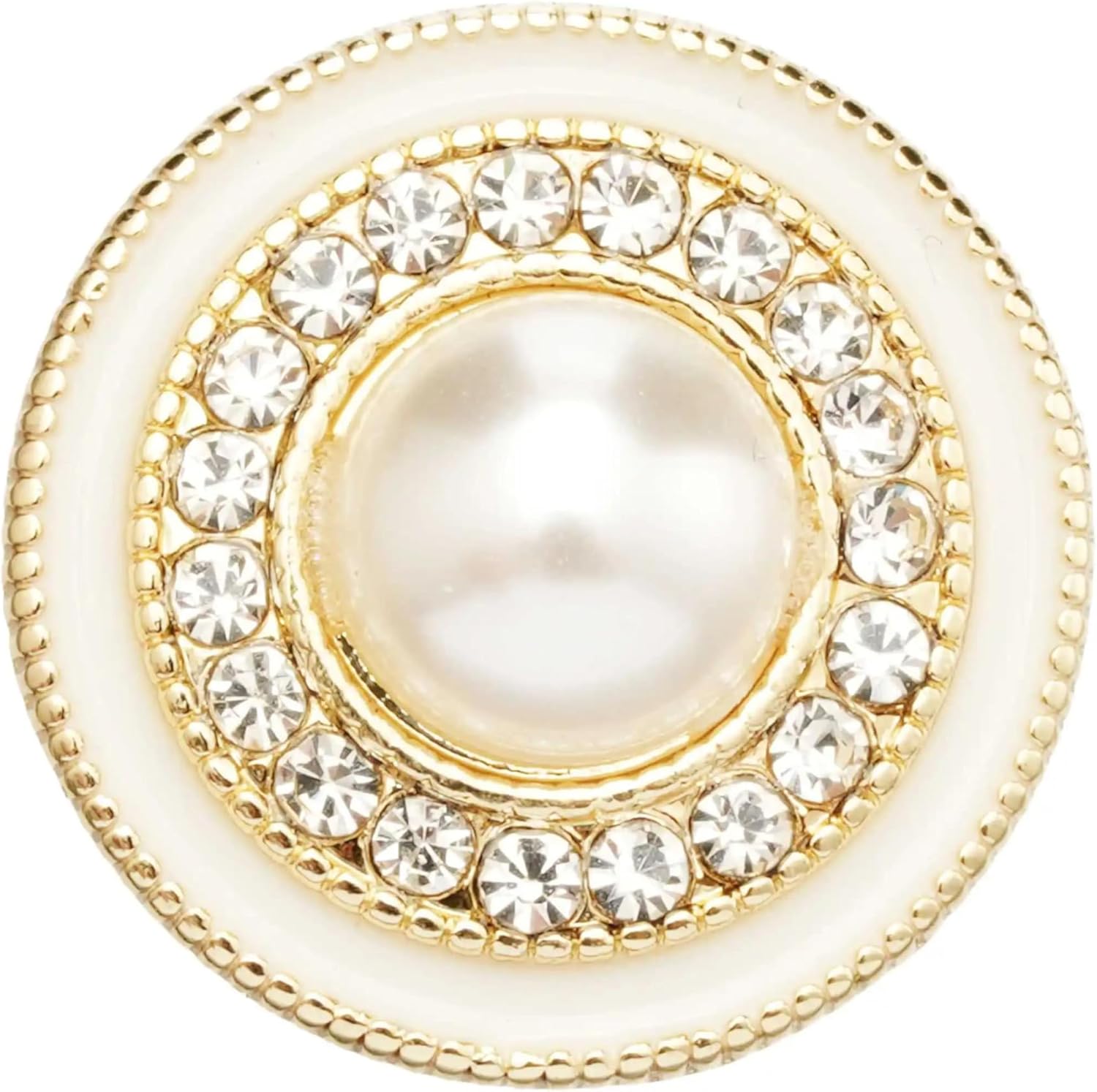 Fashion Pearl Rhinestone Metal Shirt Buttons Vintage Round Metal for Sewing Crafts Decoration