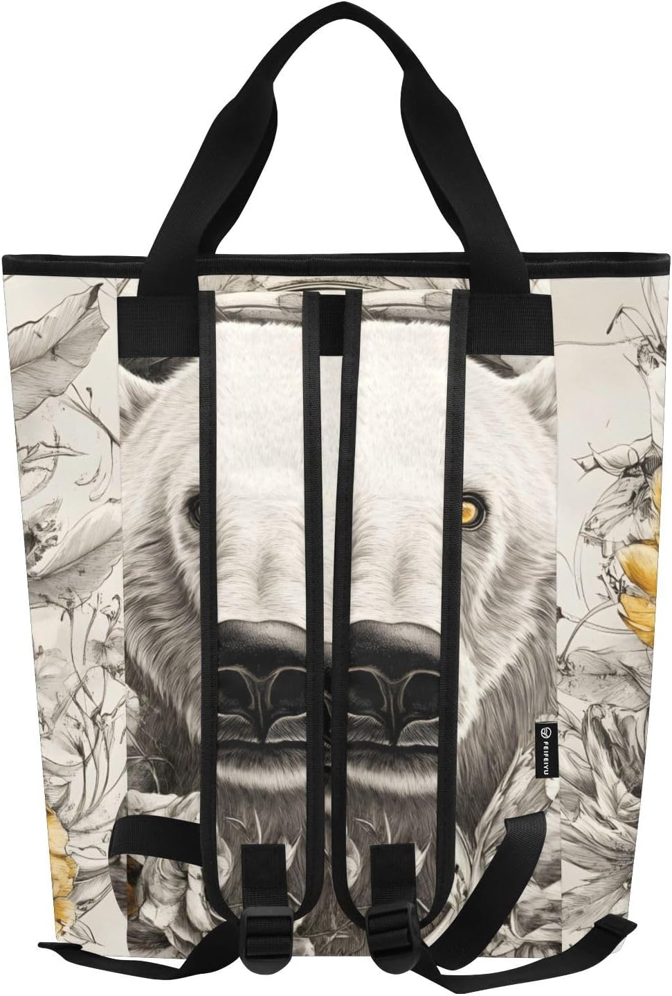 Polar Bear Flower Cooler Backpack, Keep 36 Cans Cold for Up to 24 Hours, Insulated Waterproof Backpack Coolers, Funny Cute Cooler Bookbag for Women Travel Camping Beach