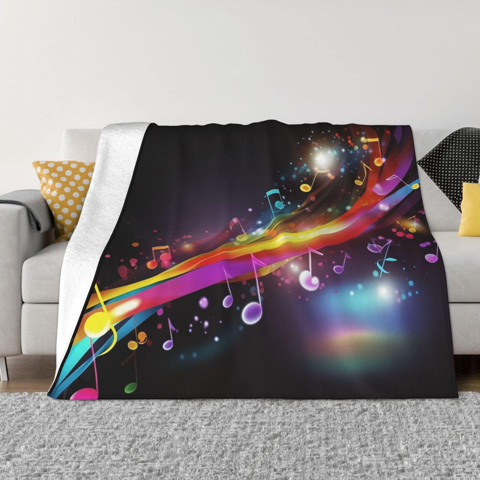 Couverture micro-polaire douce 203x152 cm avec musique pour lit et canapé
