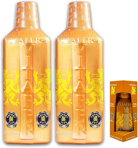 Heis Unlimited Vitafer L Gold Suplemento para hombres y mujeres auténtico Vitafer-L Vitafer L Gold auténtico y orgánico líquido paquete de 2 16.9fl