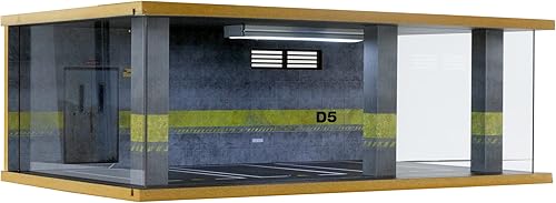 Vitrina de diorama de coche a escala 124 con cubierta acrílica transparente e iluminación LED para modelos de automóviles fundidos a presión, Lego