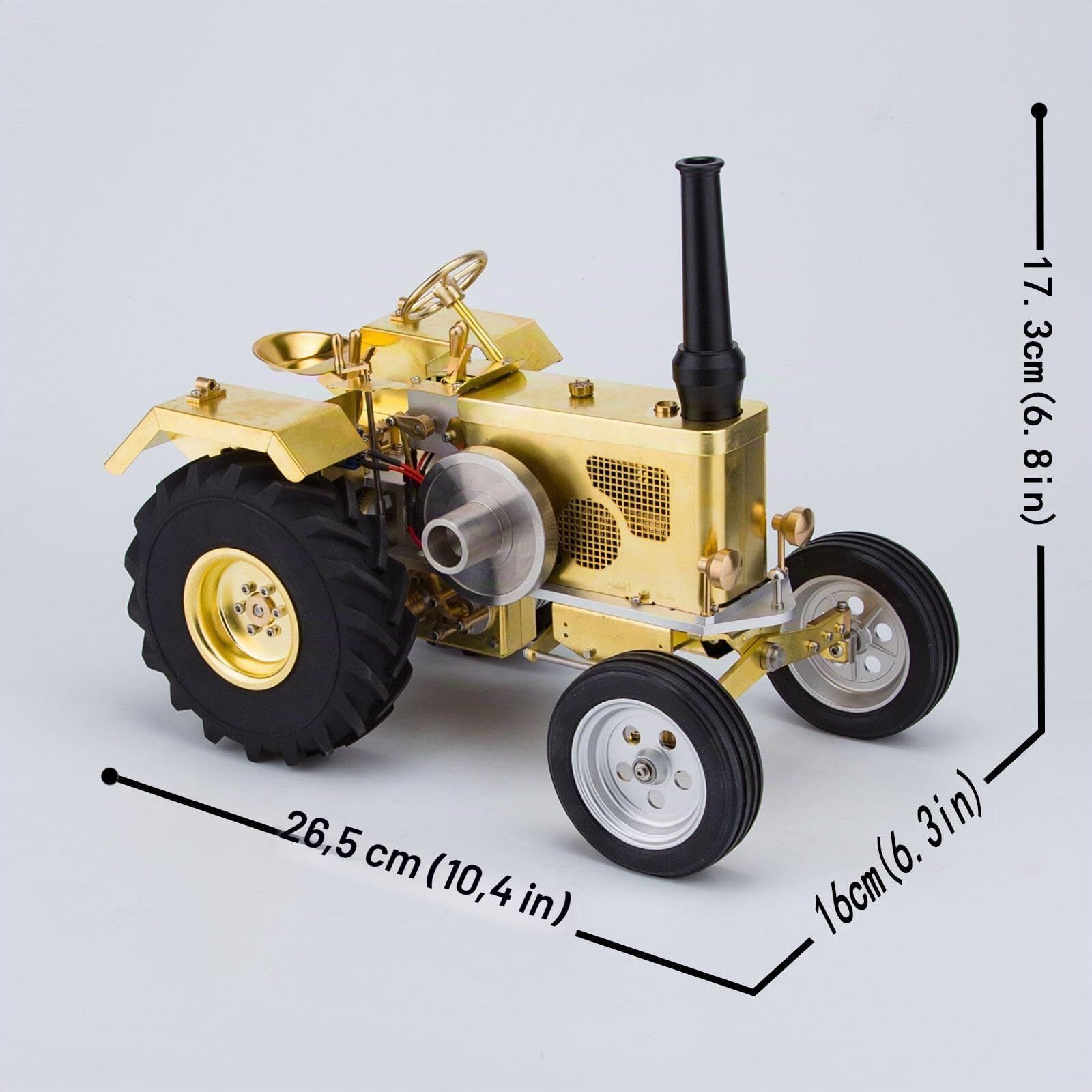 Mini tractor de motor de gasolina retro modelo 1.6CCHorizontal refrigeración por aire de un solo cilindro mecánico de ingeniería de vehículos agrícolas para adultos coleccionistas -T16