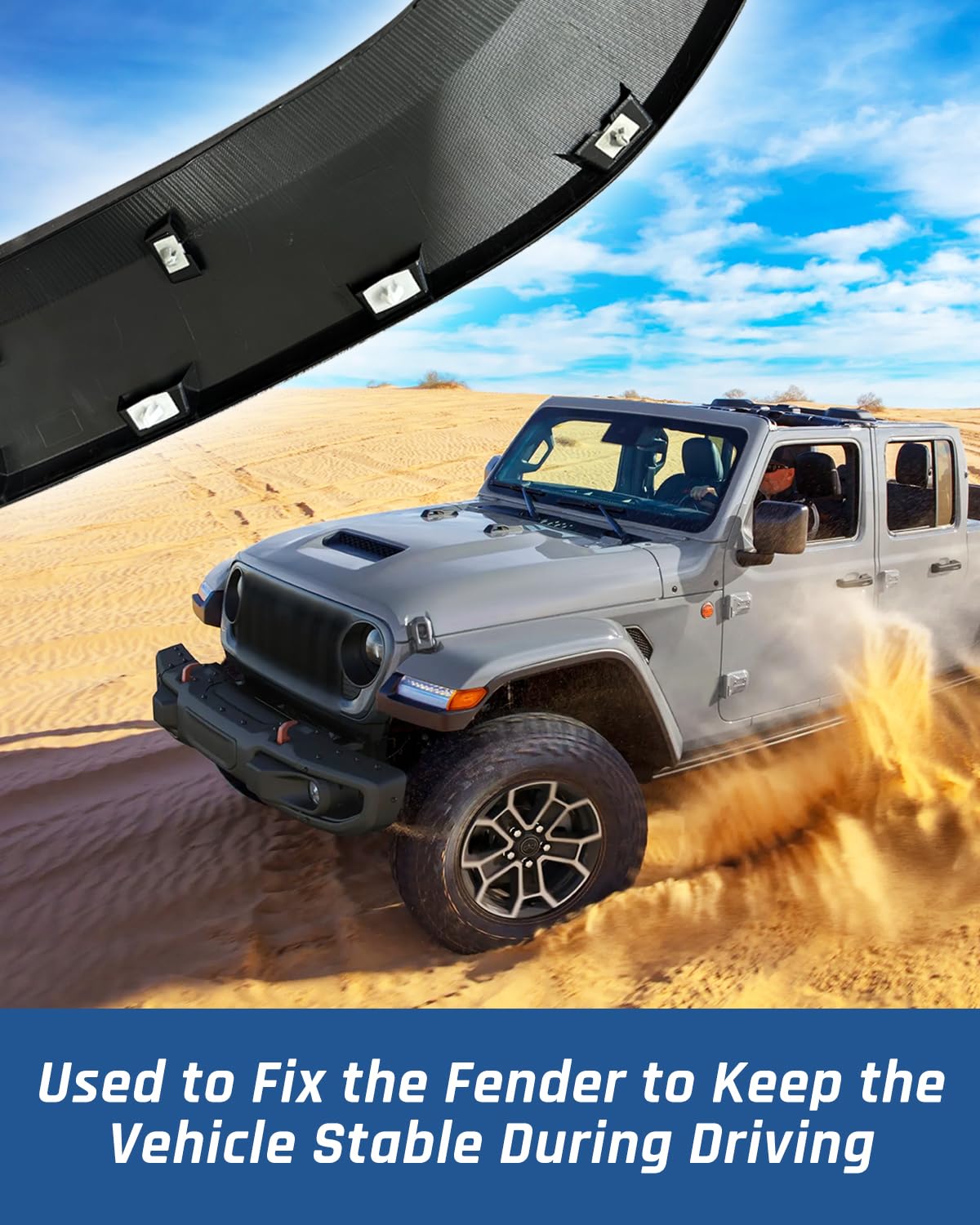 25Pcs 68526185AA Fender Clips Fit for Jeep Gladiator Fit for Jeep Wrangler Fit for Ram 1500 Fender Flare Retainer Clip Fastener Replece 6852618AA 6839872AA