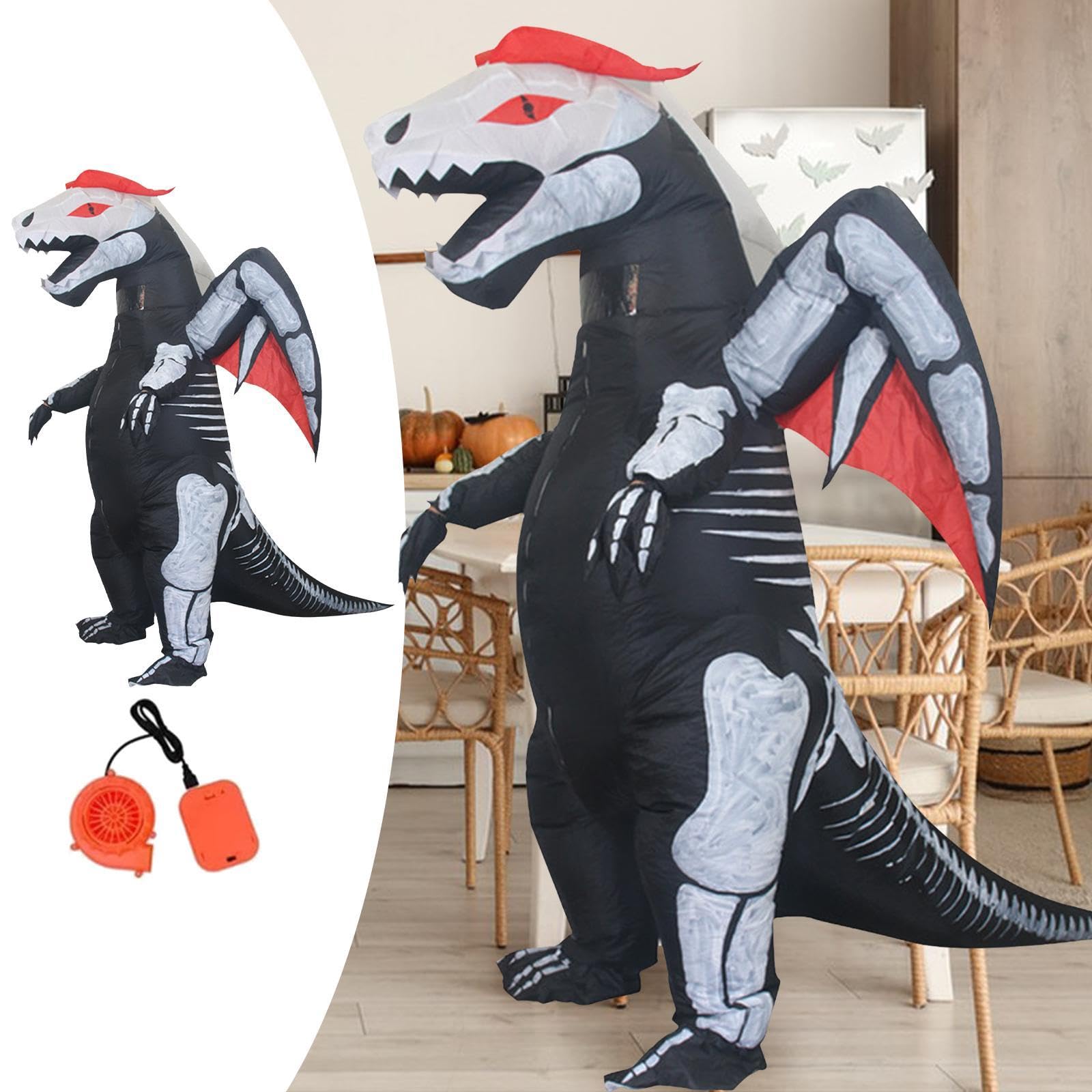 Disfraz Inflable de Dinosaurio con Soplador para Actuaciones en, Cosplay Y Navidad.