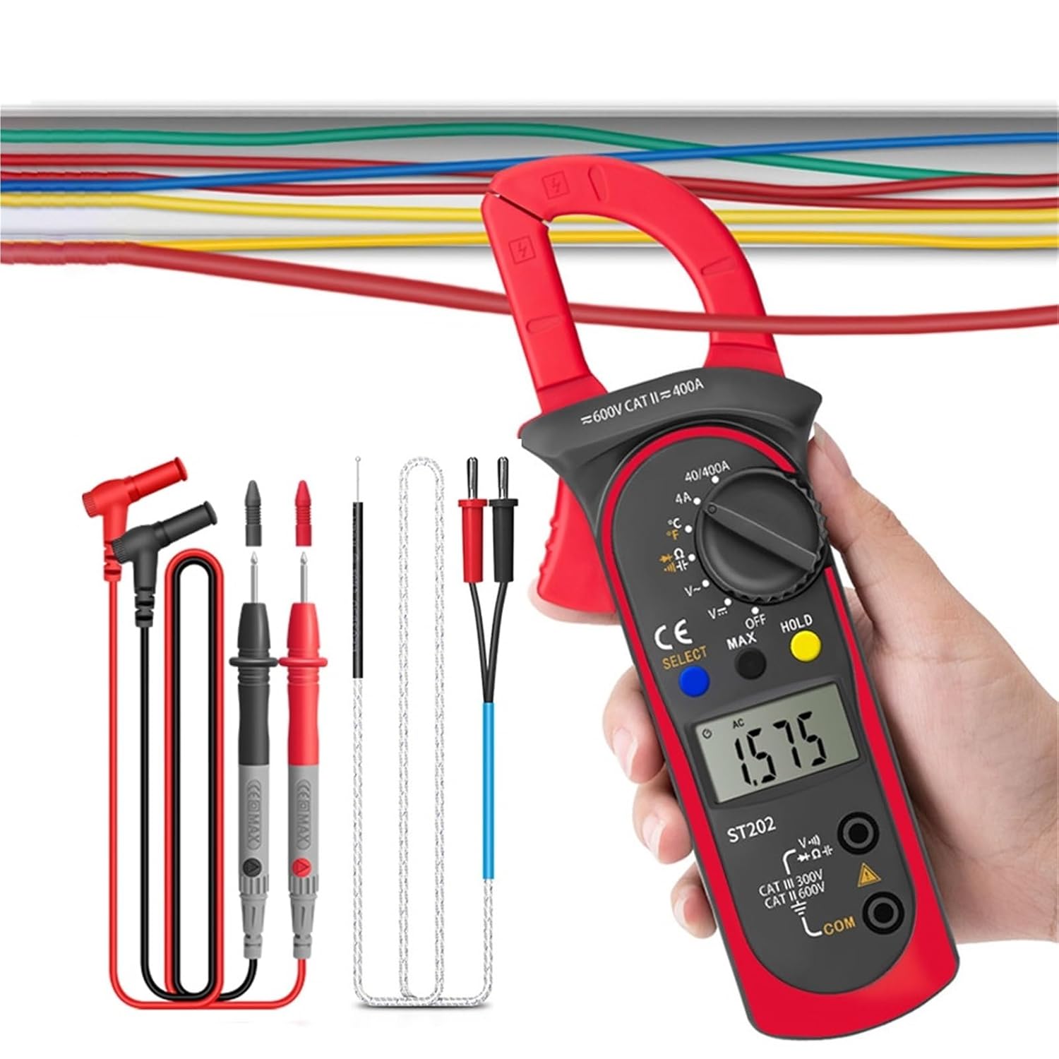 ST202 Digital Clamp Multimeter 2000 Counts Professional Smart AC/DC Current Voltmeter Clamp Meter Tester Electrician Tools