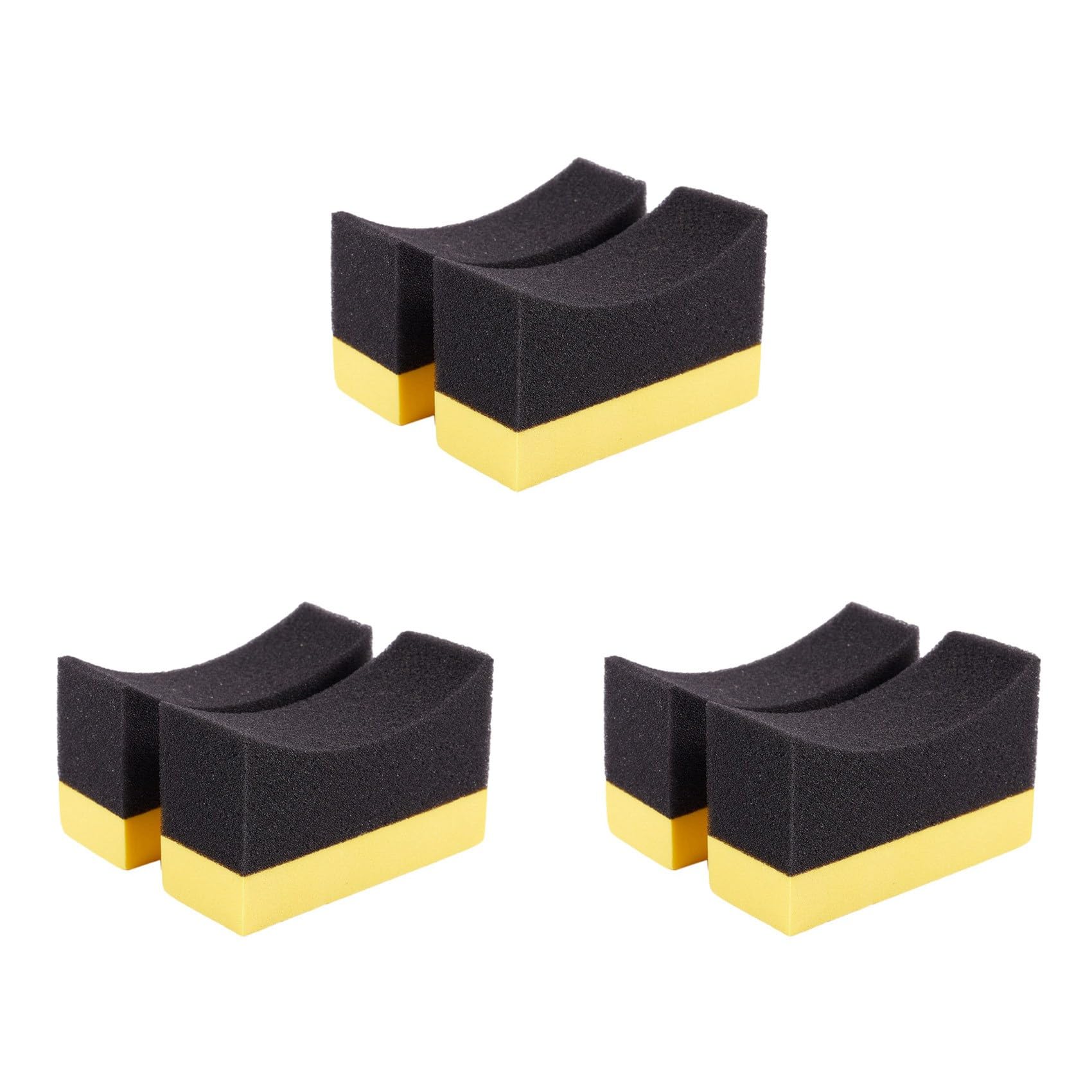 Onchdbfhuu 6X Contoured Auto Wheels Brush Sponge Tools Applicator Special for Tire Hub Cleaning Dressing Waxing Polishing