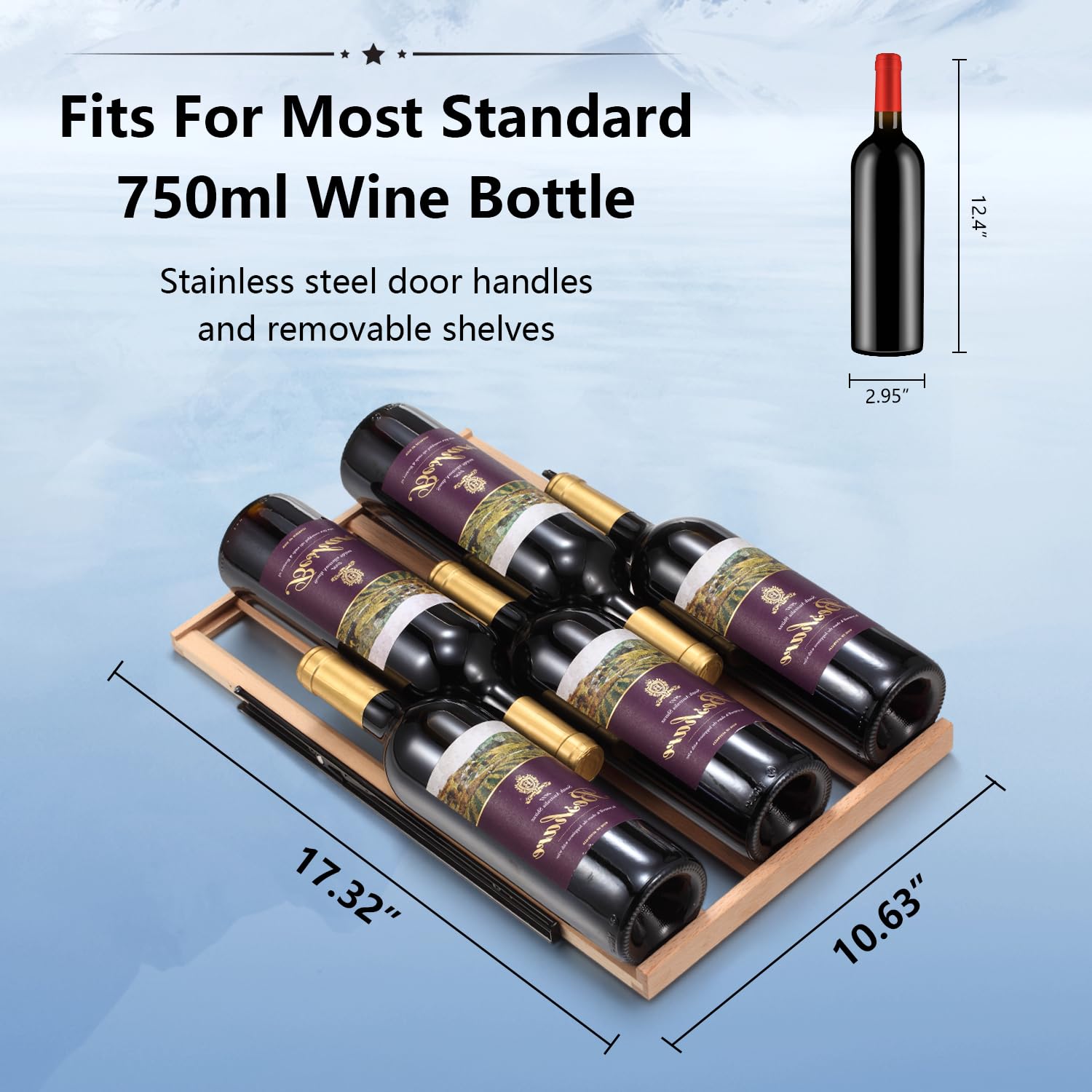Antarctic Star Wine Fridge,15 Inch Wine Cooler Refrigerator Under Counter(41-68°F),28 Bottles Built-In Dual Zone &Freestanding Wine Refrigerator With Stainless Steel & Double-Layer Tempered Glass Door on Fridge.com - View 5