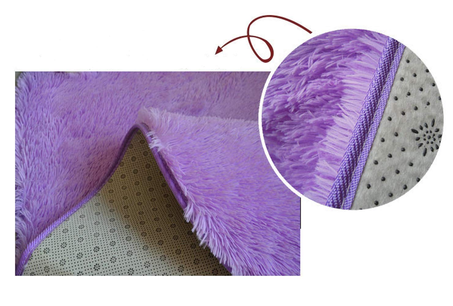 RuiHome Indoor Modern Shag Area Rug Baby Nursery Sitting Room Boys Girls Bedroom Bedside Hallway Floor Mat for Hardwood Surfaces Non-Toxic 31