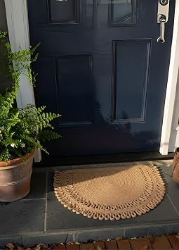 Handwoven JÜt Kapi ÖnÜ KarŞilama Paspasi Moderİn Tasarim Hasir El İŞİ Çİft Tarafli Paspas Ev Ofİs Karavan Tekne İÇİn Uyumlu DÖrt Mevsİm Dayanikli (hasir, 60 X 90 Cm)