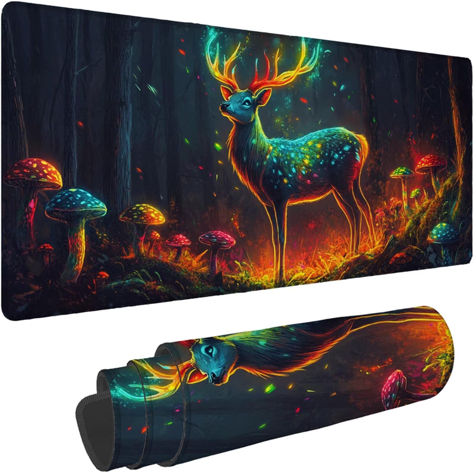 Gamingowa podkładka pod mysz 1200 x 600 x 3 mm, XXL, wodoszczelna, odporna na ścieranie, z przyszytymi krawędziami, podkładka na biurko, poprawia prędkość i precyzję, do komputera, laptopa, komputera