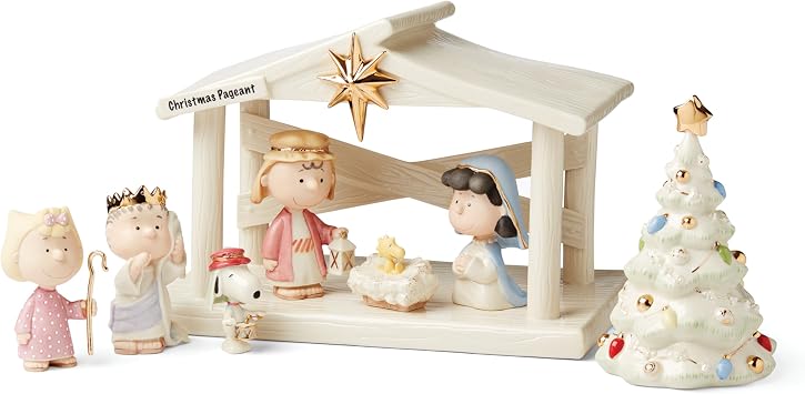 Lenox Peanuts The Christmas Pageant & Creche 8-Piece Set, 0.00, Multi, 8 Count